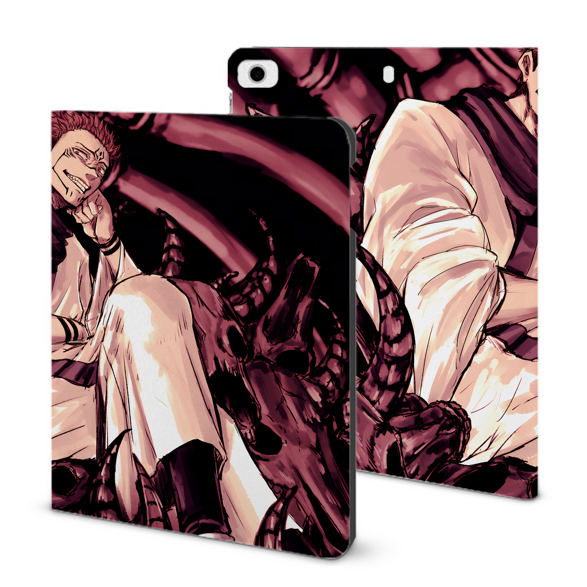 （画像用） 呪術廻戦 Jujutsu Kaisen IPad ケース ブック型 PUレザー TPU 耐衝撃 軽量 薄型 ペン収納なし 全面保護 IPad 各モデル対応